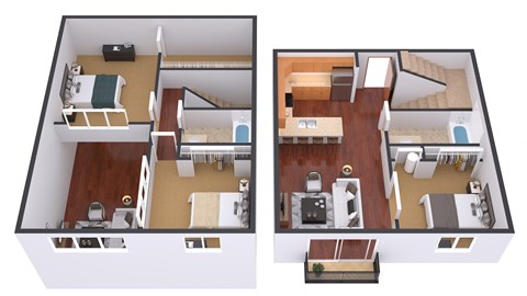 3 Bedroom 2 Bath A 1208 SF at Urban Crossing Apartments, North Dakota, 58103